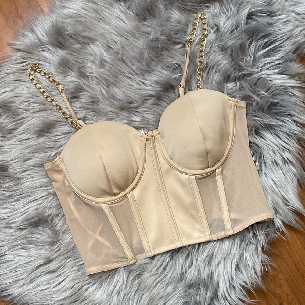 Bustier chain strap top